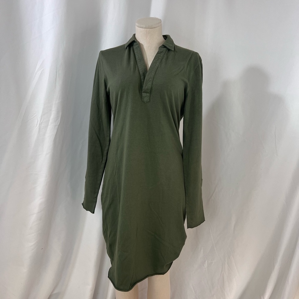 Frank & Eileen ‘Nicole’ Dark Green Henley Dress